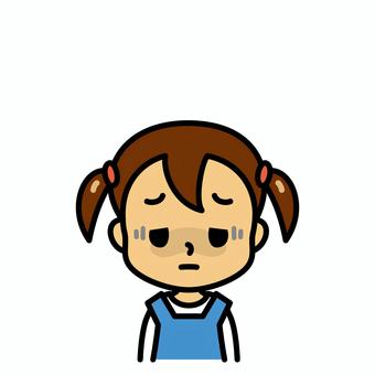 女の子　顔色が悪い 顔色,子供,病気,悪心,気分,血色,悪い,症状,女の子,吐き気のイラスト素材