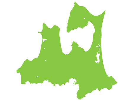 地図／青森県 青森県,地図,マップ,形,陸奥湾,津軽半島,下北半島,小川原湖,十和田湖,十三湖のイラスト素材