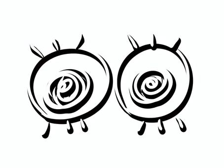 眼球 眼球 眼球,手描き,目玉,まつげ,視線のイラスト素材