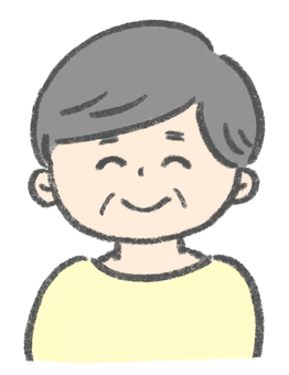 にっこり笑顔のおばあちゃん おばあちゃん,老人,お年寄り,婦人,高齢者,女性,シニア,手書き風のイラスト素材