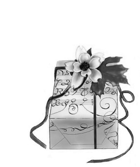 Present box monochrome black and white Present box monochrome black and white