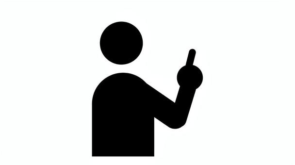 指差しする人のイラスト素材　先生 棒人間,指差し,アドバイス,人物,ピクトグラム,シンプル,シルエット,かわいい,おしゃれ,ポップのイラスト素材
