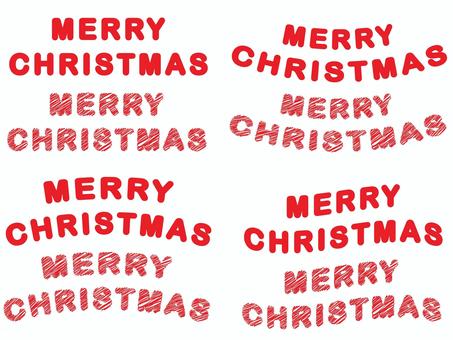 クリスマス　文字セット　手書き風 クリスマス,文字,冬,メリークリスマス,装飾,手書き,文字あしらい,飾り,赤,素材のイラスト素材