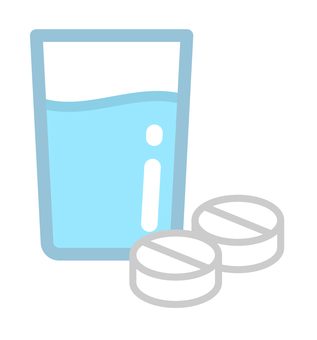 コップの水と錠剤 薬,風邪薬,水,処方,コップ,服用,飲む,医療,治療のイラスト素材