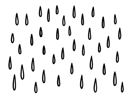 大雨　線画 雨,降る,大雨,梅雨,天気,天候,大降り,雫,水,濡れるのイラスト素材