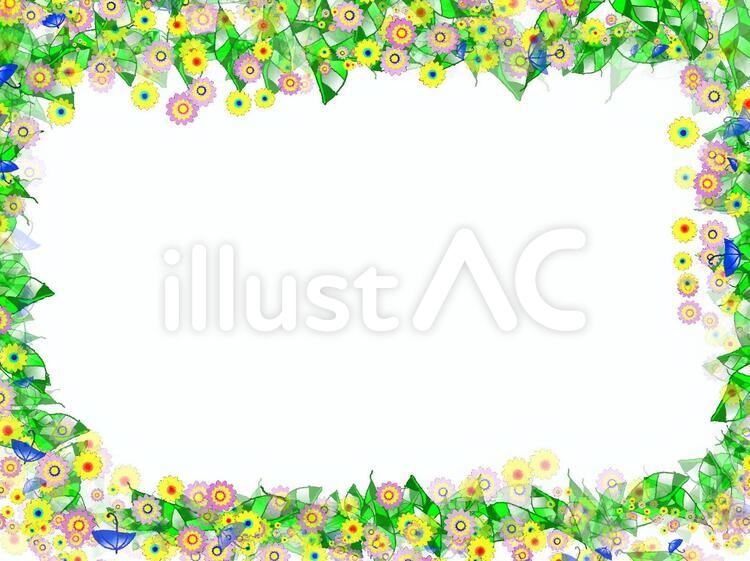 花フレーム わく,飾り枠,素材のイラスト素材