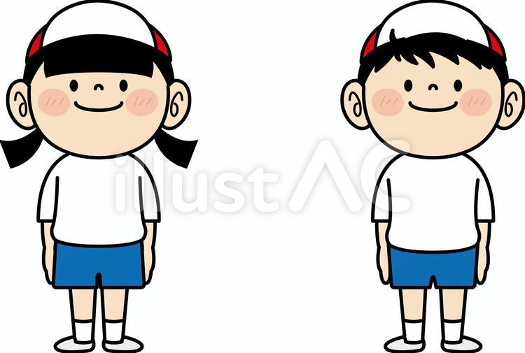 きおつけ　男の子　女の子 きおつけ,男の子,女の子のイラスト素材