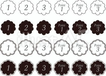 数字のあしらい61−19 白黒