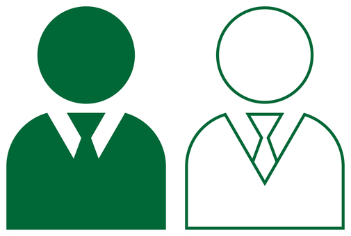 ビジネスマンのアイコン 緑 ビジネスマン,サラリーマン,人,ユーザー,プロフィール,アバター,上半身,アイコン,ネクタイ,ピクトグラムのイラスト素材