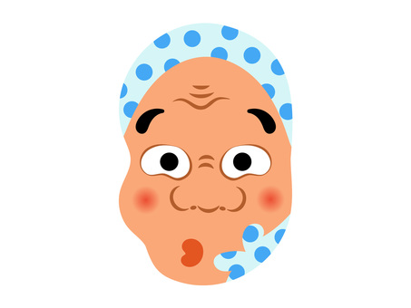 Hyottoko Mask/Color, JPG, PNG and AI Hyottoko Mask/Color, possibly, cheek cover, face, JPG, PNG and AI