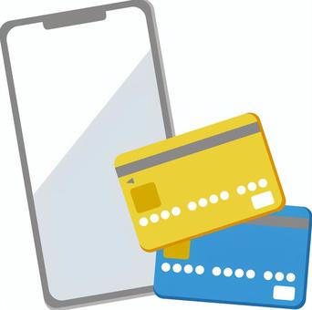 スマホとキャッシュカード スマートフォン,携帯電話,スマホ,電子機器,通信機器,通信,電話,ケータイ,メール,携帯のイラスト素材