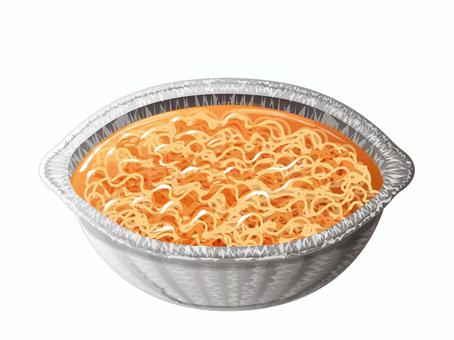 具無しインスタントラーメン（アルミ鍋）1 インスタントラーメン,ラーメン,具無し,ちぢれ麺,麺類,料理,食べ物,スープ,アルミ鍋のイラスト素材