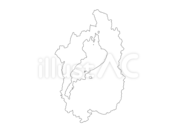 簡易な滋賀県地図・白地図（市町村界なし） 滋賀県,地図,日本のイラスト素材