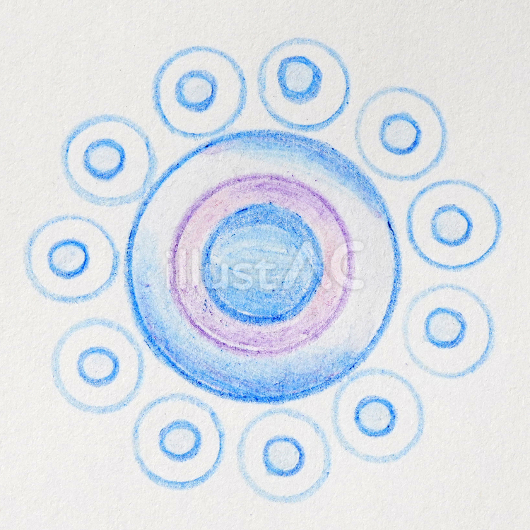 青色の丸い模様 丸,形,青のイラスト素材