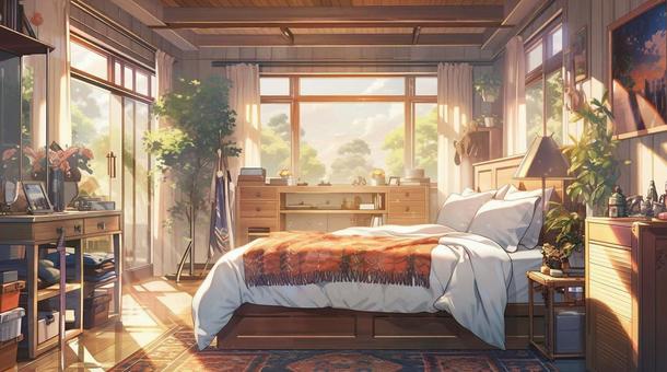 Illustration, modern, autumn, room, 