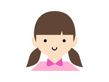 小学生の女の子 女の子,子供,小学生,幼稚園,中学生,学校,児童,学生,ツインテール,かわいいのイラスト素材