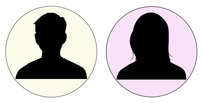 People silhouette icon (man and woman), , JPG and PNG