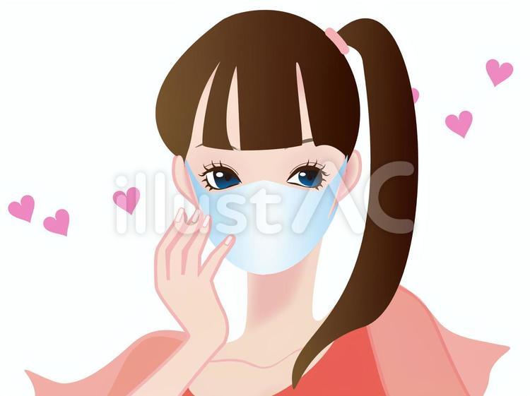 女性57-マスク 人物,女性,マスクのイラスト素材