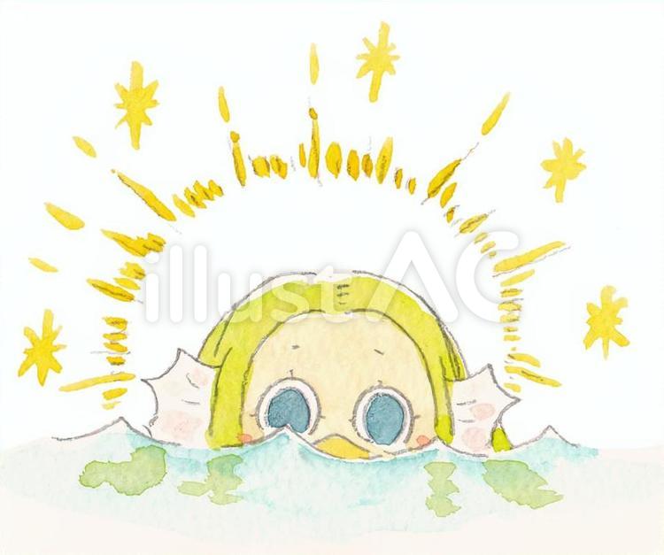 アマビエ様《手書きイラスト》 アマビエ,アマビエ様,妖怪のイラスト素材