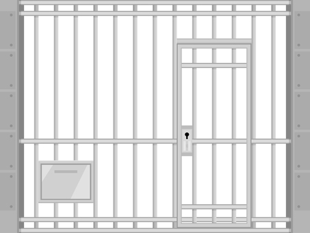 鉄格子（I） 鉄格子,檻,監獄,牢獄,牢屋,鍵穴,刑務所,留置所,ドア,壁紙のイラスト素材