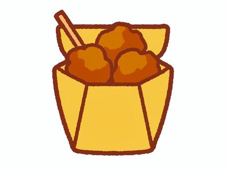 コンビニの唐揚げ　黄色 からあげ,惣菜,ホットスナック,コンビニ,食べ物,手書き,肉,から揚げ,ジューシー,油のイラスト素材