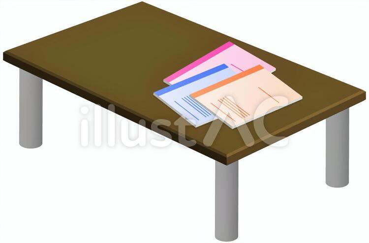 机とノート 机,家具,インテリアのイラスト素材