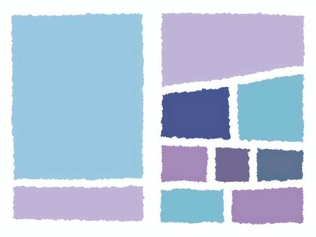 ちぎり紙風フレームセット03 フレーム,背景枠,飾り枠,囲み,囲み枠,四角,ちぎり絵,ギザギザ,にじみ線,味があるのイラスト素材