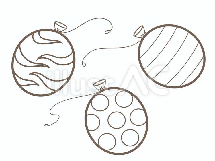 シンプルなヨーヨーの塗り絵イラスト ヨーヨー,ドット,ストライプのイラスト素材
