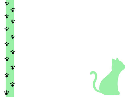 Cats and footprints (green), JPG and PNG Cats and footprints (green), , JPG and PNG
