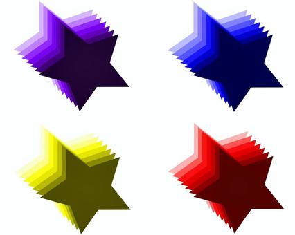 グラデーション星セット2 星,グラデーション,紫のイラスト素材