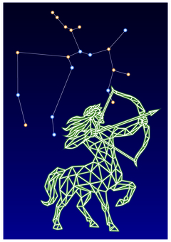 星座ラインアート　射手座 いて座,sagittarius,星座,神話,お洒落,芸術,全身,カラフル,ラインアート,素材のイラスト素材