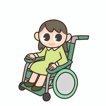 車いすの少女 少女,子ども,車いす,福祉,バリアフリー,介助,サポートのイラスト素材