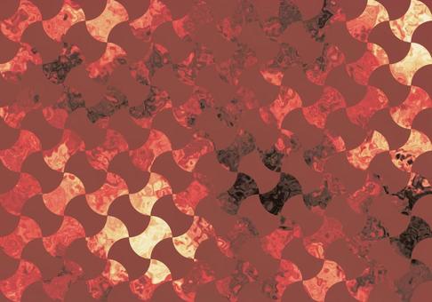 赤系マーブル分銅繋ぎパターン