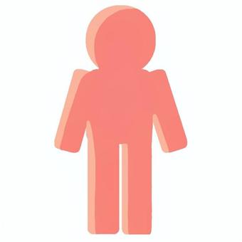 ピクトグラム(棒人間)の棒立ち/ピンク ピクトグラム,シルエット,棒人間,人間,アイコン,正面,立ち絵,素材,手書きのイラスト素材
