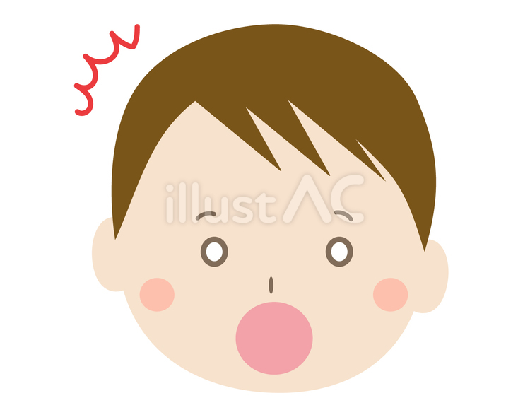 男性の表情アイコン　驚く　ベクター 驚く,びっくり,ビックリのイラスト素材
