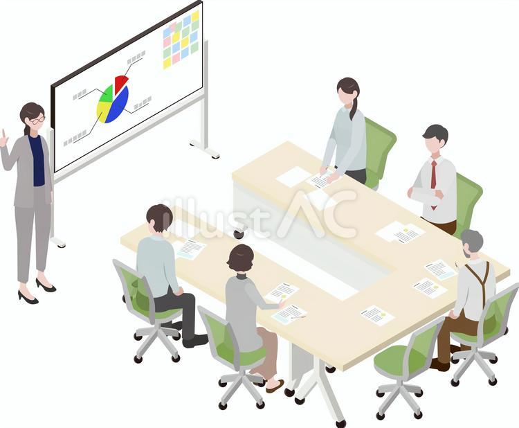 アイソメトリック_会議室② アイソメトリック,会議,オフィスのイラスト素材