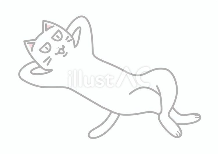 休息を取る白猫 猫,休息,リラックスのイラスト素材