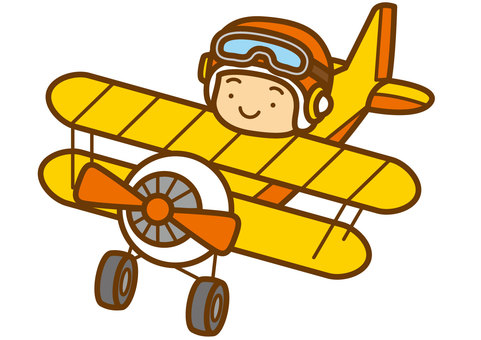 プロペラ機-4c プロペラ機,飛行機,乗り物,パイロット,操縦者,操縦,飛ぶ,職業,ヘルメット,ゴーグルのイラスト素材