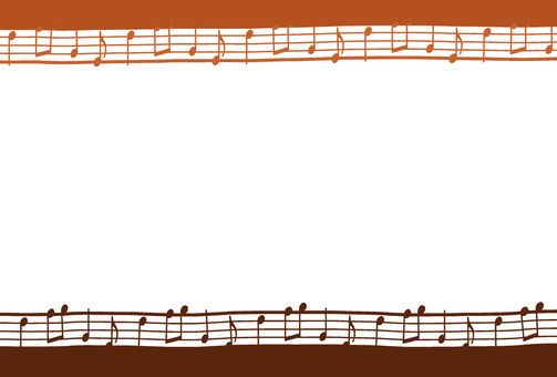 音符のかわいいフレーム（ブラウン） 音符,ピアノ,歌,音楽,ブラウン,フレームのイラスト素材