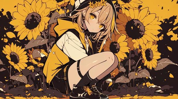 ひまわり畑の少女７