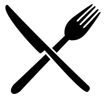 ナイフとフォークのアイコン ナイフ,フォーク,食器,シルエット,白黒,モノクロ,アイコン,ピクトグラム,ピクト,食事のイラスト素材