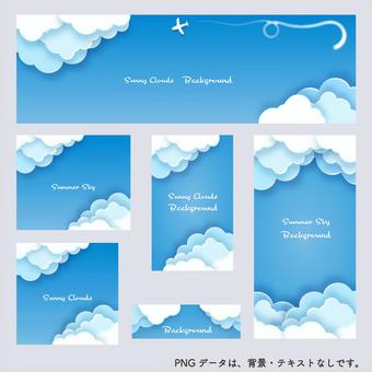 流行夏日天空橫幅背景素材集, JPG, PNG 和 AI 流行夏日天空橫幅背景素材集, 旗帜, 框架, 背景, JPG, PNG 和 AI