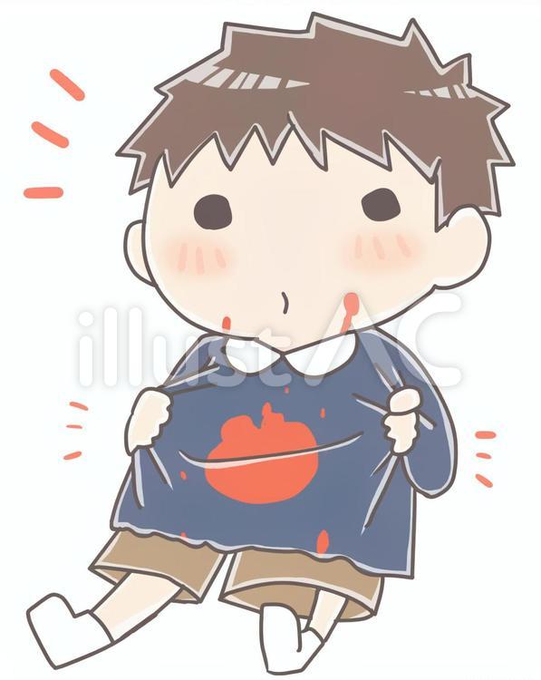 服を汚した園児 服,園児,汚すのイラスト素材