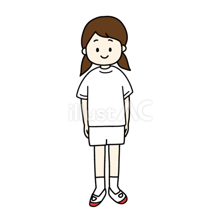体操服の小学生(女) 女の子,小学生,人物のイラスト素材