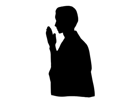 着物の男性 男性,人物,着物,横顔,神社,参拝,祈願,心願成就,和,日本のイラスト素材