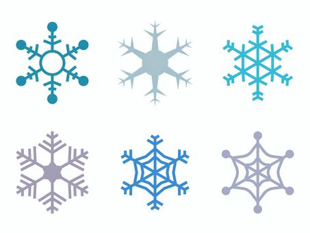 いろんな形の雪の結晶イラスト いろんな形の雪の結晶イラスト 雪,雪の結晶,六角形,冬,クリスマス,ウィンター,季節,寒い,雪だるま,スノーのイラスト素材