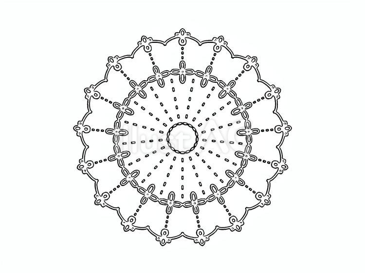 丸いレース模様 レース,ドイリー,丸のイラスト素材