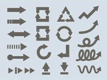 シンプルな矢印（グレー） 矢印,グレー,アイコン,シンプル,ビジネス,循環,方向,マーク,プレゼン,図解のイラスト素材