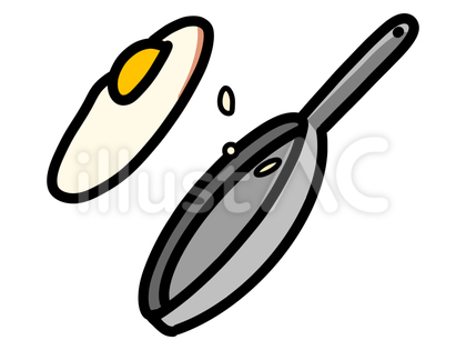 フライパンから飛び出す目玉焼き