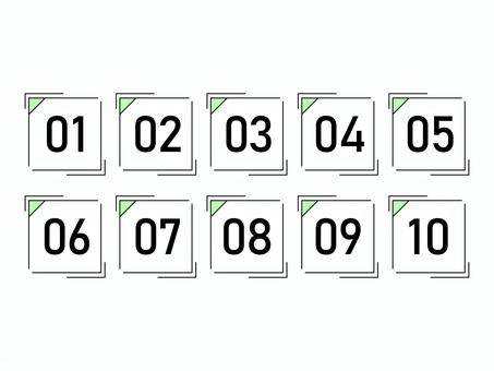 数字のカードデザインセット 数字,1,2,3,4,5,6,7,8,9のイラスト素材